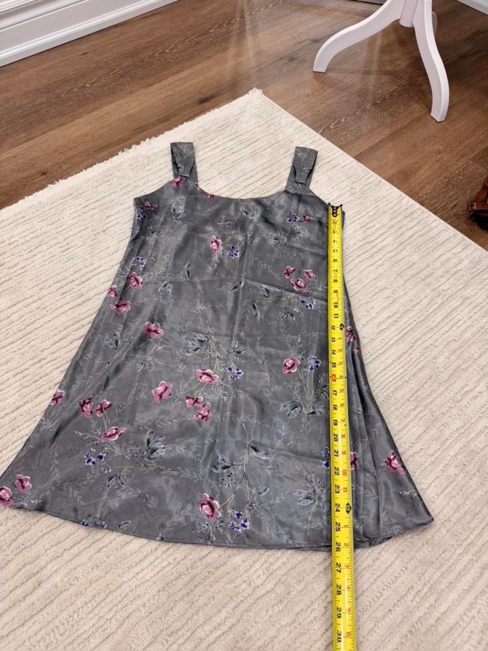 Vintage Versailles Floral Satin Mini Slip Dress - Picture 5 of 6